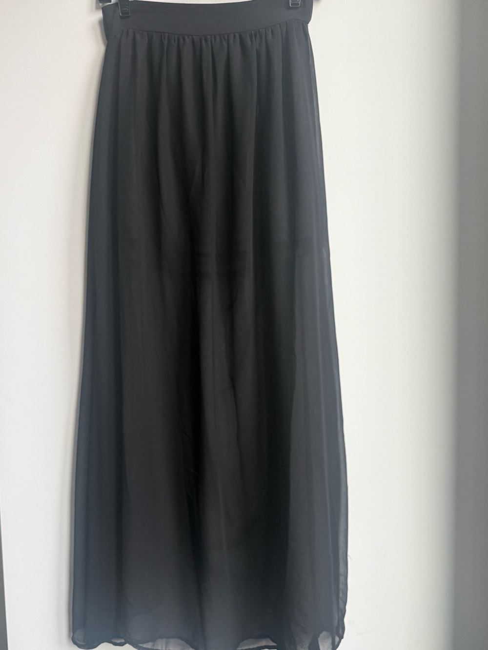 Miss Avenue Black Sheer Overlay Maxi Skirt